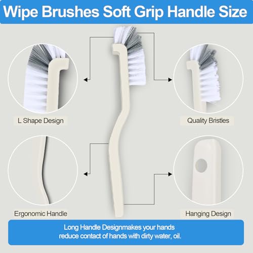 Asltw Crevice Cleaning Brush Set, 6-Piece Gap and Grout Detail Brushes