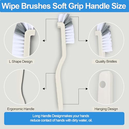 Asltw Crevice Cleaning Brush Set, 6-Piece Gap and Grout Detail Brushes