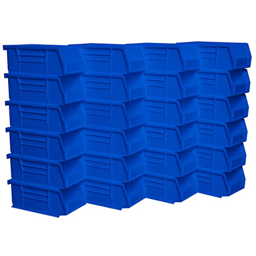 Akro-Mils 30220 AkroBins Plastic Storage Bins, 7"x4"x3", Blue, 24-Pack - color: Blue