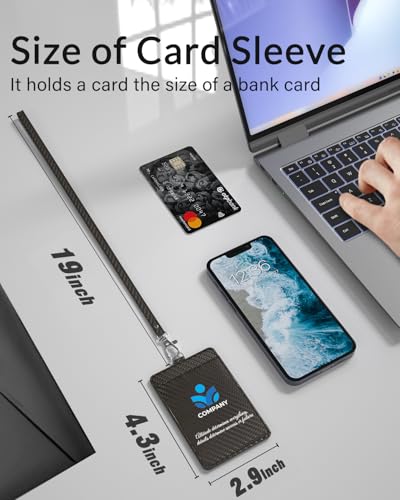 Carbon Fiber Work ID Card Holder, Customized with Logo - color: With Logo