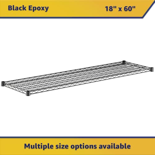 2-Pack Black 18" x 60" Additional Wire Shelf for Shelving Units, Replacement Shelves for Wire Rack - size: 18" x 60"