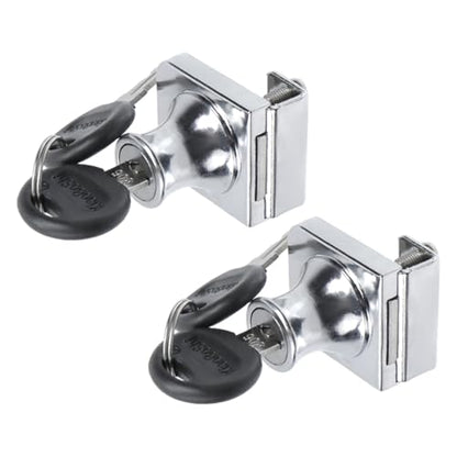 Ghrome Glass Case Lock, 1.38x1.26 Inch Rectangle, 2 Sets, Keyed Different - color: Chrome, size: 1.38 x 1.26 Inch