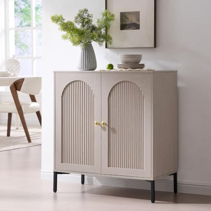 IFGET 34"Tall Modern Arch Sideboard Buffet Cabinet with Storage, Light Grey - color: Light Grey, size: 1 Piece