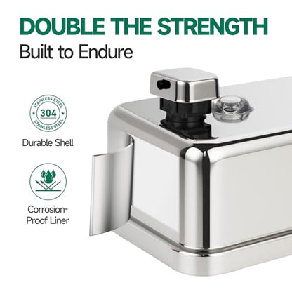 anydry Commercial Soap Dispenser Wall Mounted 37oz Brushed Stainless Steel - color: Polished