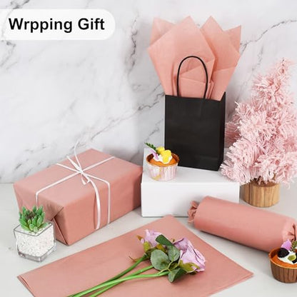 BEISHIDA 100 Sheets Cinnamon Tissue Paper Bulk, Wrapping Tissue Paper for Gift Bags, 14 x 20 Inch Gift Wrap for Birthday Wedding Graduation DIY Crafts Holiday Flowers - color: cinnamon