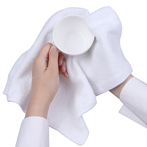 CARTMAN 14x14 Inch 30 Pack 280GSM Microfiber Cleaning Cloths, White - size: 14"x14" 30pk white