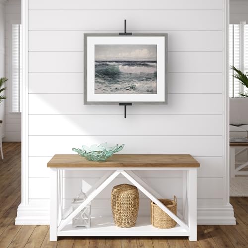Americanflat 24" Picture Frame Stand - Wall Mounted Frame Stand - Artwork and Photo Easel with Adaptive Clamps for Different Frame Profiles - Ideal for 18x24 Frame - Black - size: 24 inch