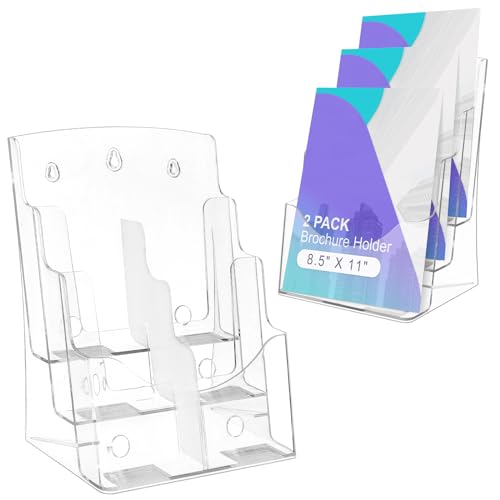 2 Pack 3 Tier Brochure Holder 8.5” x 11”