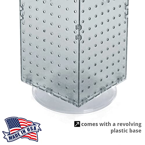 Azar Displays 703385-CLR Four-Sided Revolving 8”W X 20”H Pegboard Counter Display, Clear - color: Clear, style: Pegboard Only