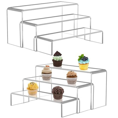 6 Pack Clear Acrylic Display Risers, Tiered Stands for Collectibles, Figures, Perfume, Retail Countertops and Shelves - color: Clear, size: 6PCS