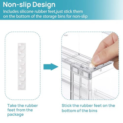 Vtopmart Clear Stackable Storage Drawers, 6 Pack Wide Tall Set - style: 2 Wide+4 Large