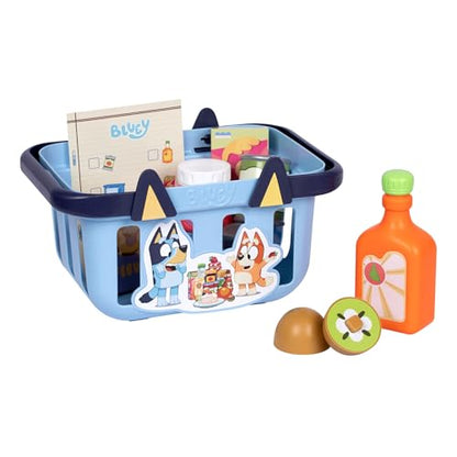 Bluey Shopping Basket, 9 Grocery Accessories, Toddler Pretend Play - style: Shopping Basket