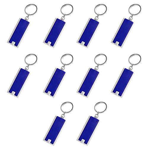 DISCOUNT PROMOS 10 Flashlight Keychains Pack - Rectangle, Plastic - Blue - color: Blue, size: 10 keychains