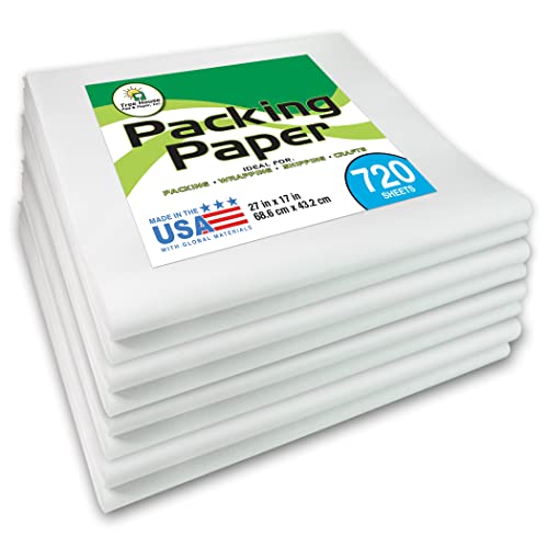 Tree House Packing Paper for Moving – 720 Newsprint Packing Paper Sheets – 27” x 17” Paper for Packing Dishes, Shipping, and Moving Supplies – Recyclable Movers’ Paper – Made in USA - size: 720 Sheets