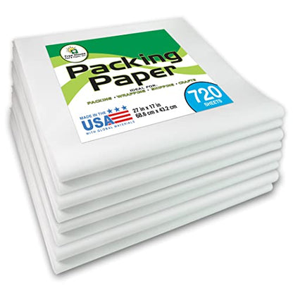Tree House Packing Paper for Moving – 720 Newsprint Packing Paper Sheets – 27” x 17” Paper for Packing Dishes, Shipping, and Moving Supplies – Recyclable Movers’ Paper – Made in USA - size: 720 Sheets