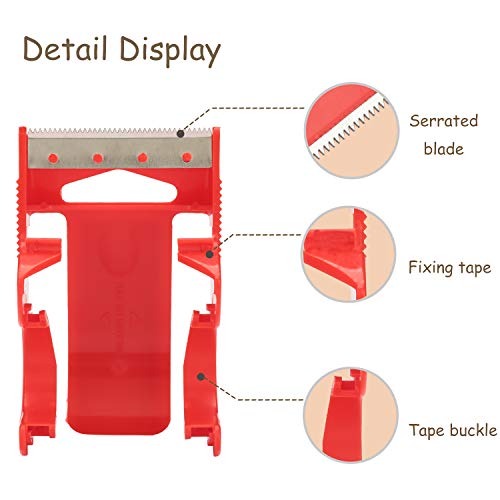 Packing Tape with Dispenser, 12 Rolls Clear Shiping Package Tape, 2'' x 32.8 yd, 1.5'' Core, Designed for Packing, Shipping & Mailing - size: 12 rolls