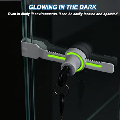 0.5" Luminous Sliding Glass Door Ratchet Lock Fit 0.20-0.39" White - color: White, size: 0.5"