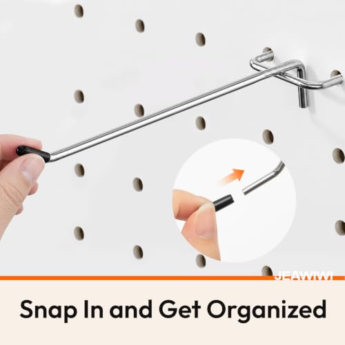 JEAWIWI 30 Pcs Metal Pegboard Hooks, 8 Inch, Fit 1/8 in Peg Board