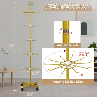 5 Tier Retail Display Stand Store Display Rack, Gold - color: Gold