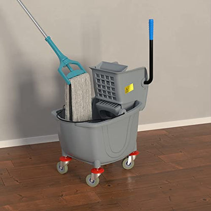 35 Qt. Gray Mop Bucket & Side Press Wringer Combo - color: Gray, size: 35 Qt.