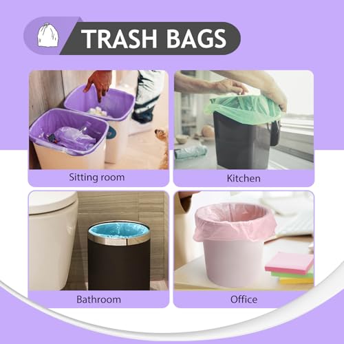 Teivio Small Colorful Clear Trash Bags 3 Gallon 160 Count Garbage Bags