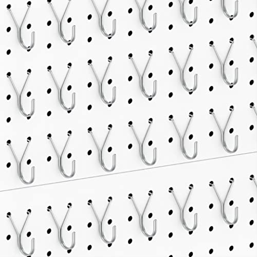 HUHOLE 80 Pack 1 Inch Silver Pegboard J Hooks - style: 1" J-Hook 80PC Silver
