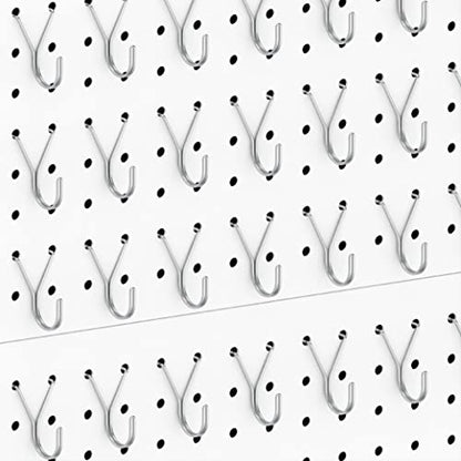 HUHOLE 80 Pack 1 Inch Silver Pegboard J Hooks - style: 1" J-Hook 80PC Silver