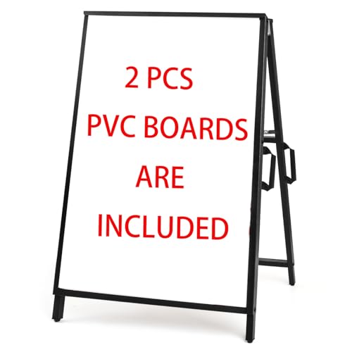 A Frame Sidewalk Sign 24x36 inches Sandwich Board Signs Outdoor Heavy Duty Double-Sided,including 2 Corrugated Boards 2 Anti-Glare for Business Indoor Outdoor (1 PACK) - color: 1 PACK black