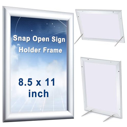 Blulu 2 Pack Aluminum Snap Frame 8.5 x 11 Inch, Silver - color: Silver, size: 8.5 x 11 Inch
