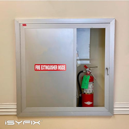 iSYFIX Fire Extinguisher Inside Sticker Sign, 12x2.5 Inch, Red, 5 Pack - color: Red, size: 12x2.5 (5 Pack)