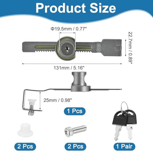 1" Luminous Sliding Glass Door Ratchet Lock Fit 0.39-0.79" Grey - color: Gray, size: 1 Inch