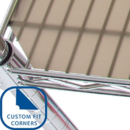 Seville Classics Heavy Duty Fitted Wire Shelf Liners Water-Resistant Protector Mat, Non-Adhesive, for Wired Shelves, Office, Kitchen, Garage (2 Pieces), Semi-Transparent Taupe, fits 30" x 14" Shelf - size: 30" x 14" shelf (2-pack)