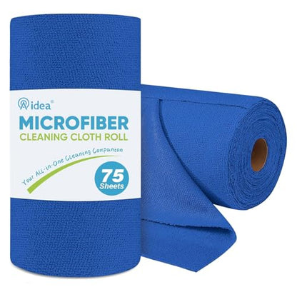 AIDEA Microfiber Cleaning Cloth Roll-75PK,Paper Towels 11.5×11.5",Dark Blue - color: Dark Blue