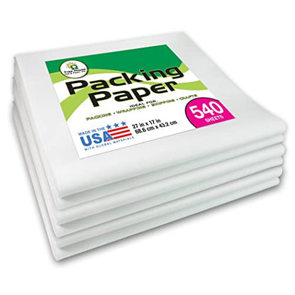 Tree House Packing Paper for Moving – 540 Newsprint Packing Paper Sheets – 27” x 17” Paper for Packing Dishes, Shipping, and Moving Supplies – Recyclable Movers’ Paper – Made in USA - size: 540 Sheets