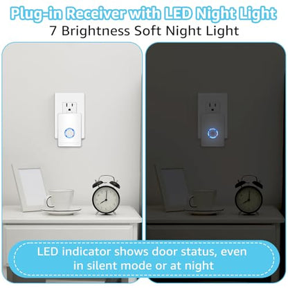GreenCycle Wireless Door Open Sensor Chime, Door Entry Chime - color: 1 plug recevier+ 2 chime