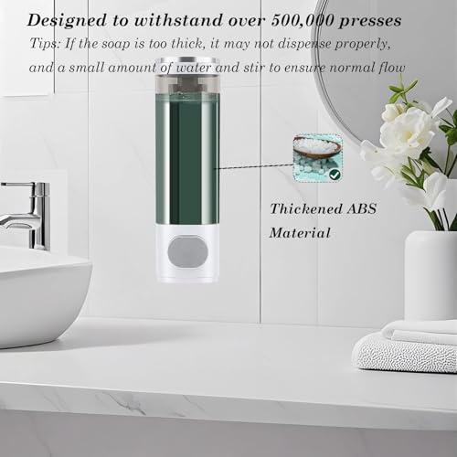 10oz/300ml Single Manual Wall Mounted Soap Dispenser, Silver & White - color: White & Silver