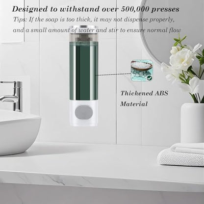 10oz/300ml Single Manual Wall Mounted Soap Dispenser, Silver & White - color: White & Silver
