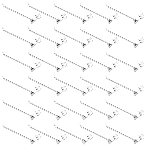 40Pcs Slatwall Panel Hooks Bulk Set, Metal Pegboard Organizer Slat Wall Hanging Display Hanger Hooks for Gridwall Garage Shop Retail (8 Inches/20 CM) - size: 8 Inches/20 CM