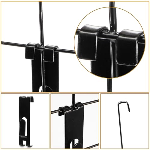 50 Pack Gridwall Hooks, Utility Notch Display Hook, Black Metal Gridwall Picture Hanger, Grid Wall Accessory for Art Clothes Painting, Panel, Pegboard, Shelf, Commercial Display