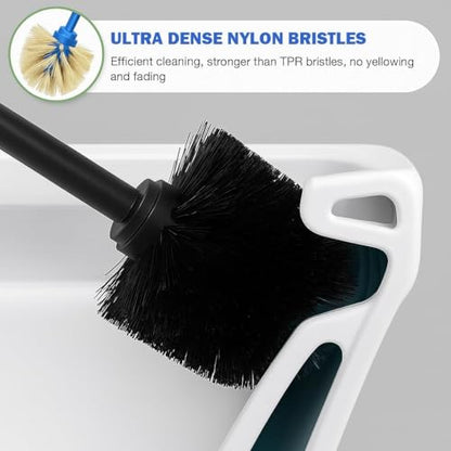 Toilet Brush and Holder Set: 304 Stainless Steel Brushed Gold Toilet Bowl Brush and Holder with Removable Inner Bowl and Splash Protection, Heavy Duty Long Handle Bathroom Cleaning Tool - color: Warm Gold