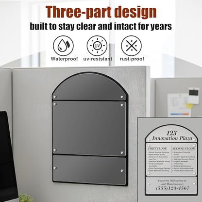 AmazingSpark 25 x 18.5 Inches Wall Mounted Office Sign Acrylic Directory Sign Office Wall Directory Large Signs Holder 6 Panels Black Backing for Restaurant Church Poster Frame Easy Install Board