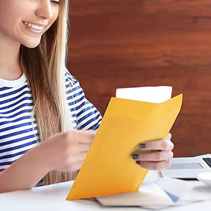 packbabol Kraft Bubble Mailers 4x8 Inch 100 Pcs,Small Self-Sealing Mail Shipping Bags,Yellow Padded Envelopes #000 - size: 4x8-100Pc