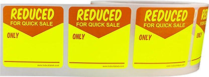 Reduced for Quick Sale Labels for Retail 2 x 2 Inch Square 500 Adhesive Stickers