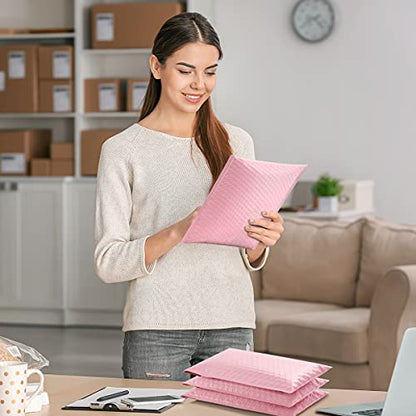 UCGOU Bubble Mailers Padded 5x8.6" Usable Size 5x7" Light Pink 100 Pack - color: Light Pink, size: 5x8.6" 100PC