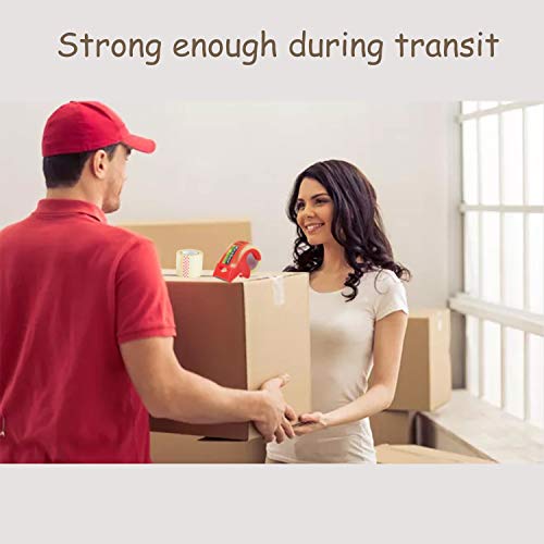Packing Tape with Dispenser, 12 Rolls Clear Shiping Package Tape, 2'' x 32.8 yd, 1.5'' Core, Designed for Packing, Shipping & Mailing - size: 12 rolls