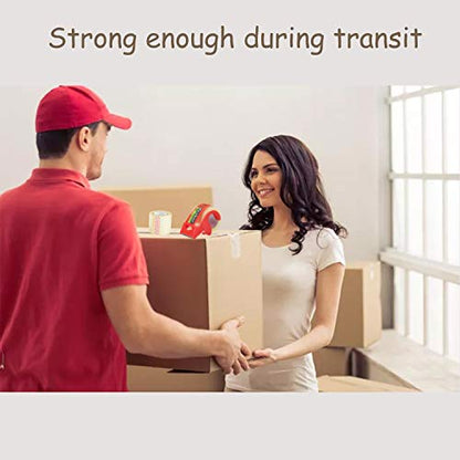 Packing Tape with Dispenser, 12 Rolls Clear Shiping Package Tape, 2'' x 32.8 yd, 1.5'' Core, Designed for Packing, Shipping & Mailing - size: 12 rolls