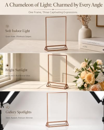 5x7 Acrylic Sign Holders, 6 Pack Rose Gold Picture Frames for Table Numbers - color: Rose Gold, size: 6 Pack 5x7 Inch