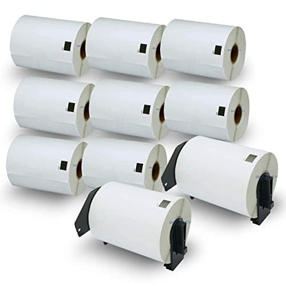 BETCKEY - Compatible Shipping Labels Replacement for Brother DK-1247 (4.07" x 6.4"), Use with Brother QL Label Printers [10 Rolls + 2 Reusable Cartridges] - color: Dk-1247 4.07" X 6.4" Fit Ql-1110nwb