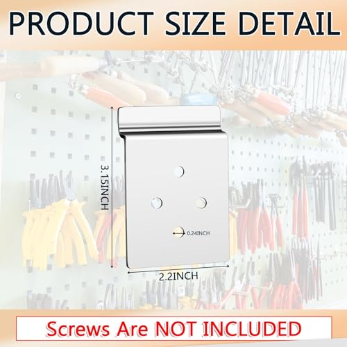 Pelopy 2 Pack Slatwall Metal Plate Mount Backplate Mounting Adapter to Make Items Slatwall Compatible Heavy Duty Steel Bracket with 4 Pre-Drilled Holes Backplate for Secure Display (Silver)