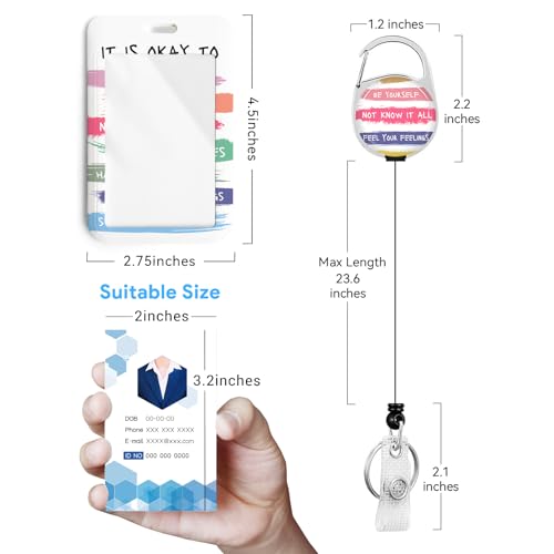 2 Pack Be Yourself ID Badge Holder with Clip Badge Reels - color: 2 Pack-be Yourself